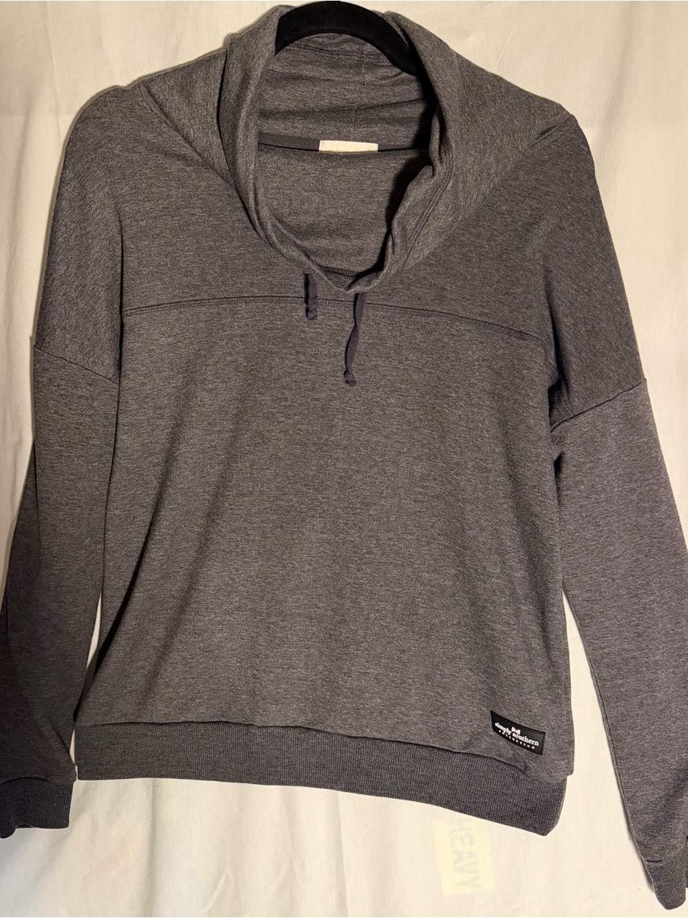 #371 Women's Gray Pullover Cowl Neck Sweatshirt